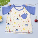 Bộ quần áo cộc tay in hình thú cho bé trai 